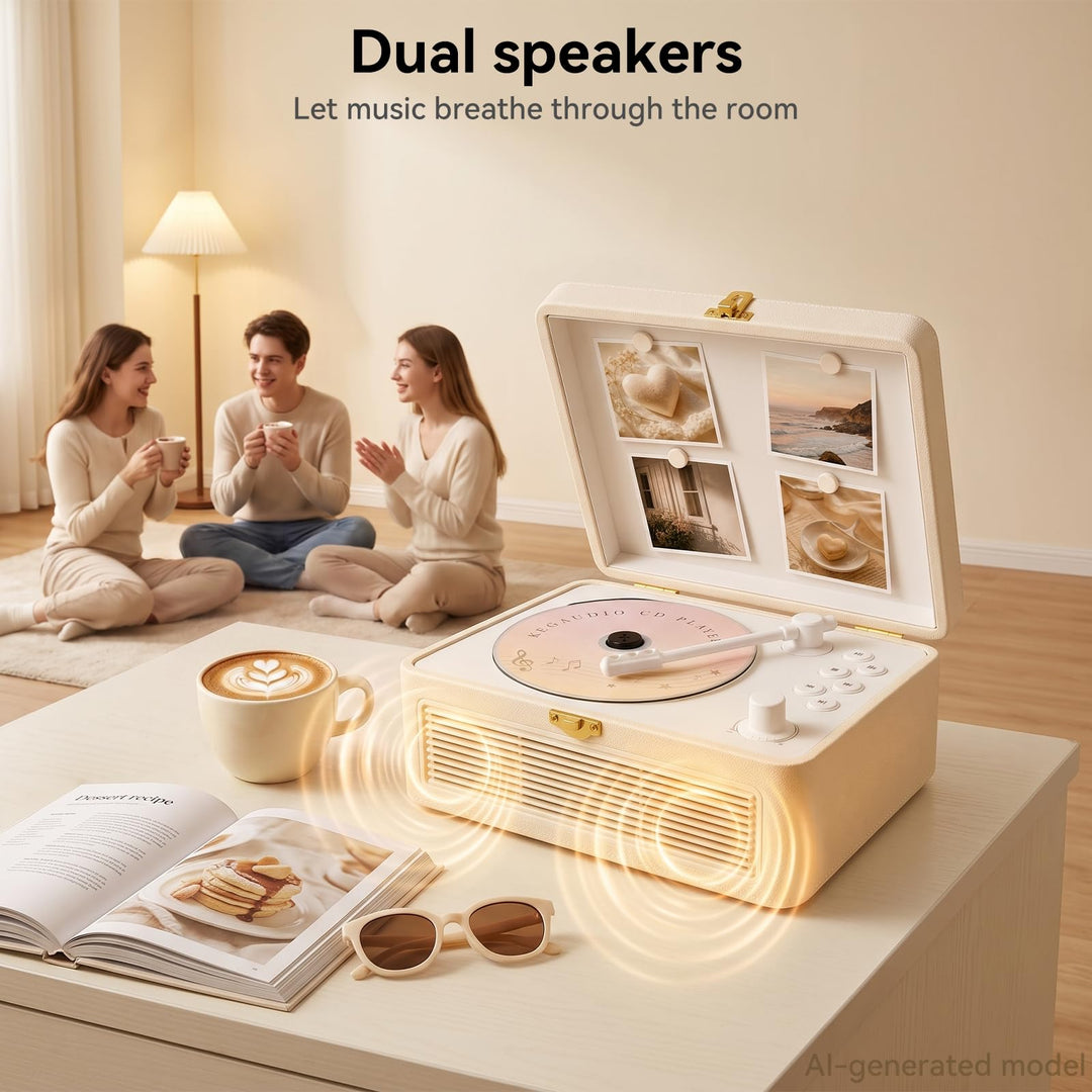 Retro CD-Player mit Bluetooth FM-Radio USB AUX Akku tragbar - Bild 7