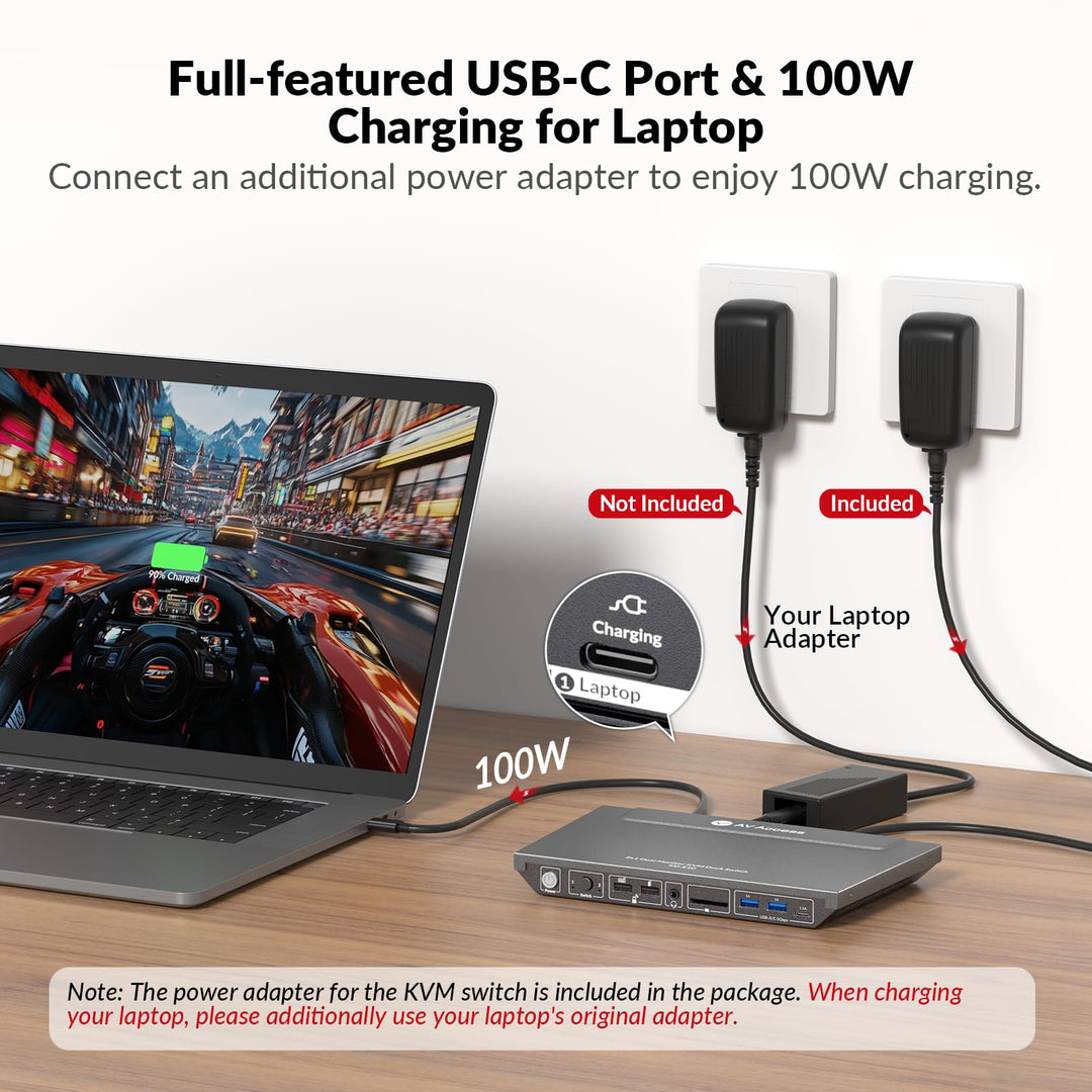 Dockingstation mit KVM Switch 11-in-1 Dual HDMI 4K 100W USB-C - Bild 6