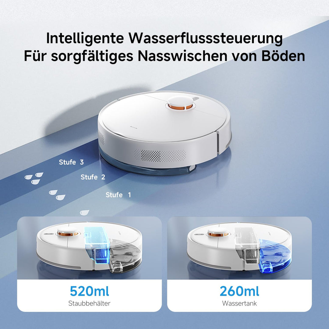 Saugroboter mit Wischfunktion 5000Pa LDS-Laser App-Steuerung - Bild 3