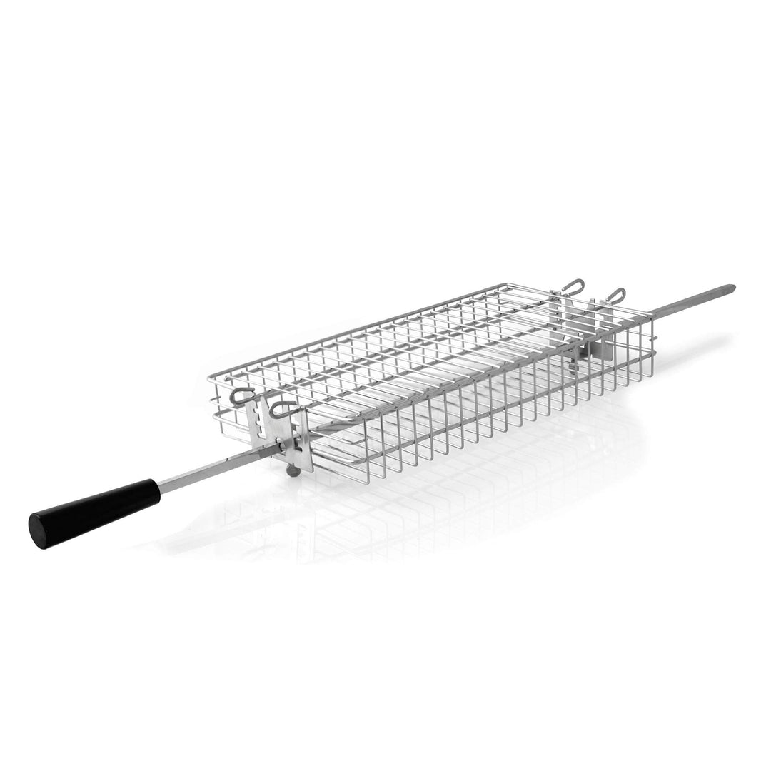 Grillkorb Drehspieß Edelstahl höhenverstellbar 4 Stufen 42 cm - Bild 2
