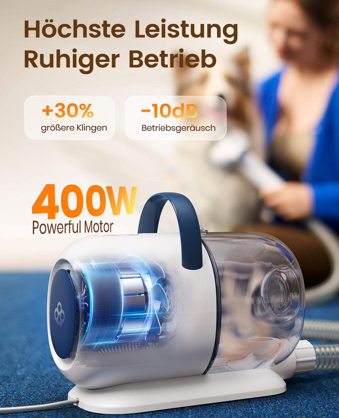 Hundeschermaschine mit Staubsauger 6-in-1 Set 2L Behälter - Bild 4
