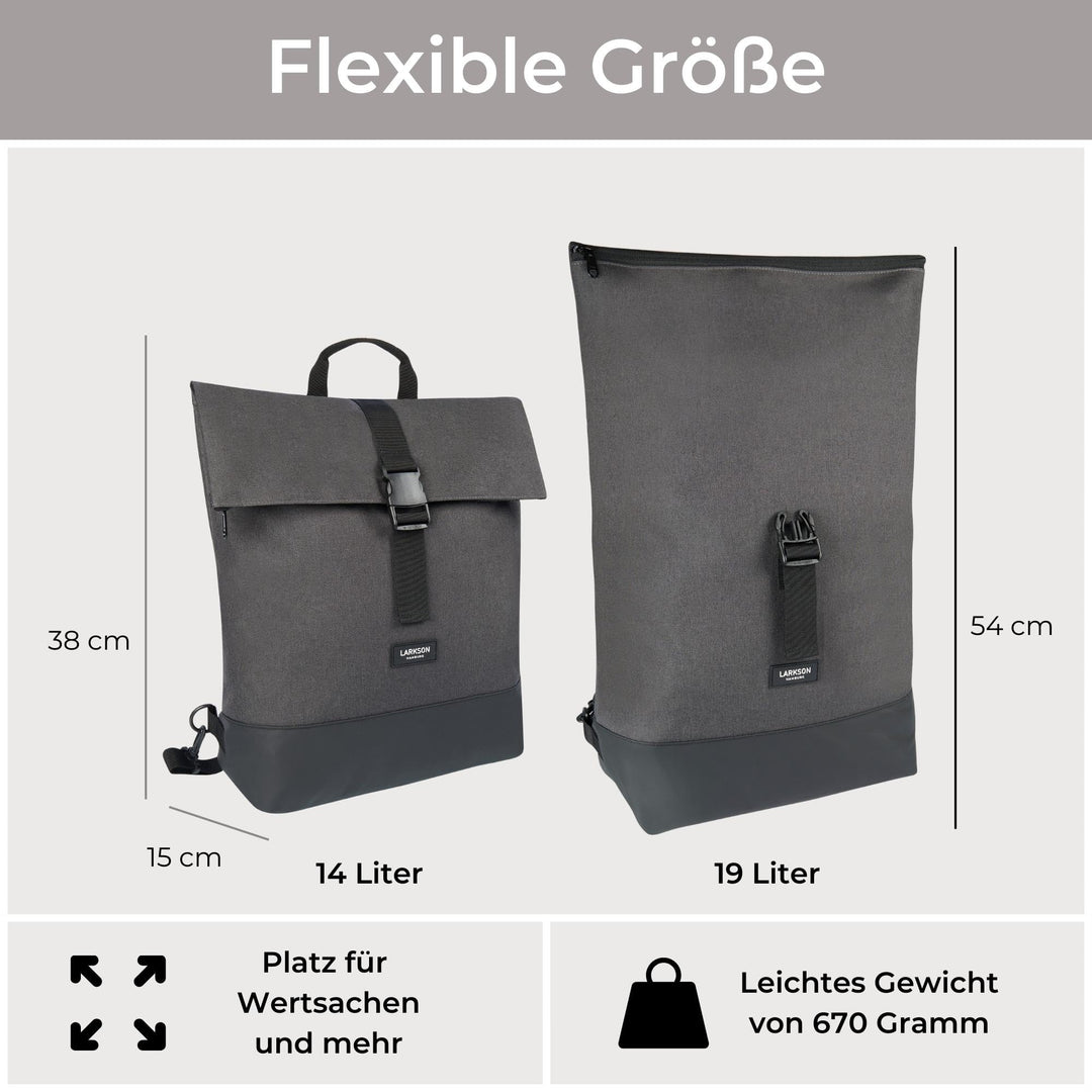 Fahrradtasche Gepäckträger 2-in-1 Rucksack 14-19L Laptopfach - Bild 5