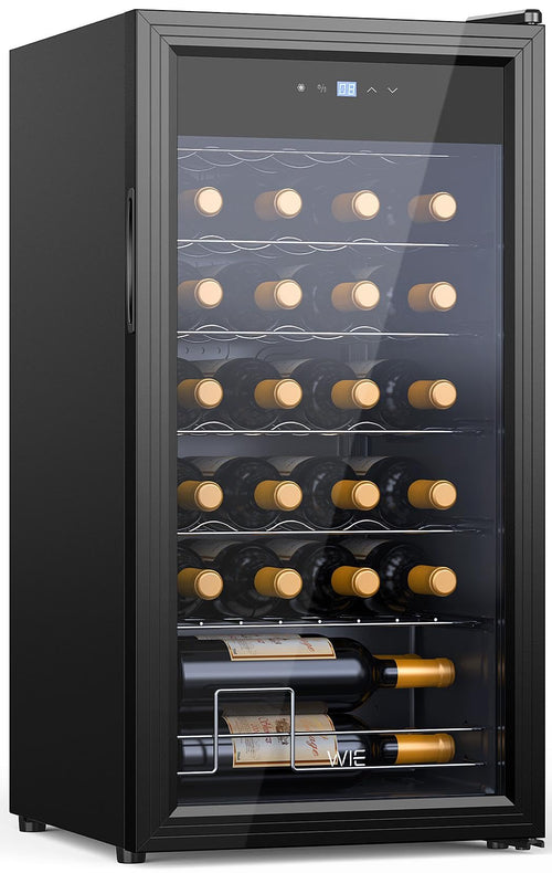 Weinkühlschrank Kompressor 82 L für 28 Flaschen mit Glastür LED
