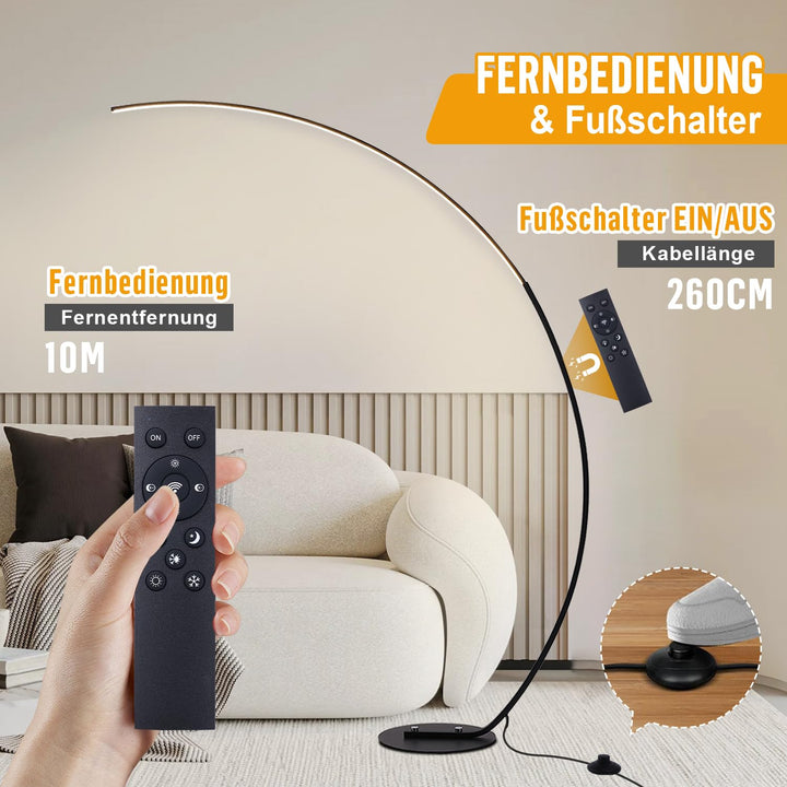 Bogenlampe LED dimmbar Schwarz 25W 165cm mit Fernbedienung - Bild 4