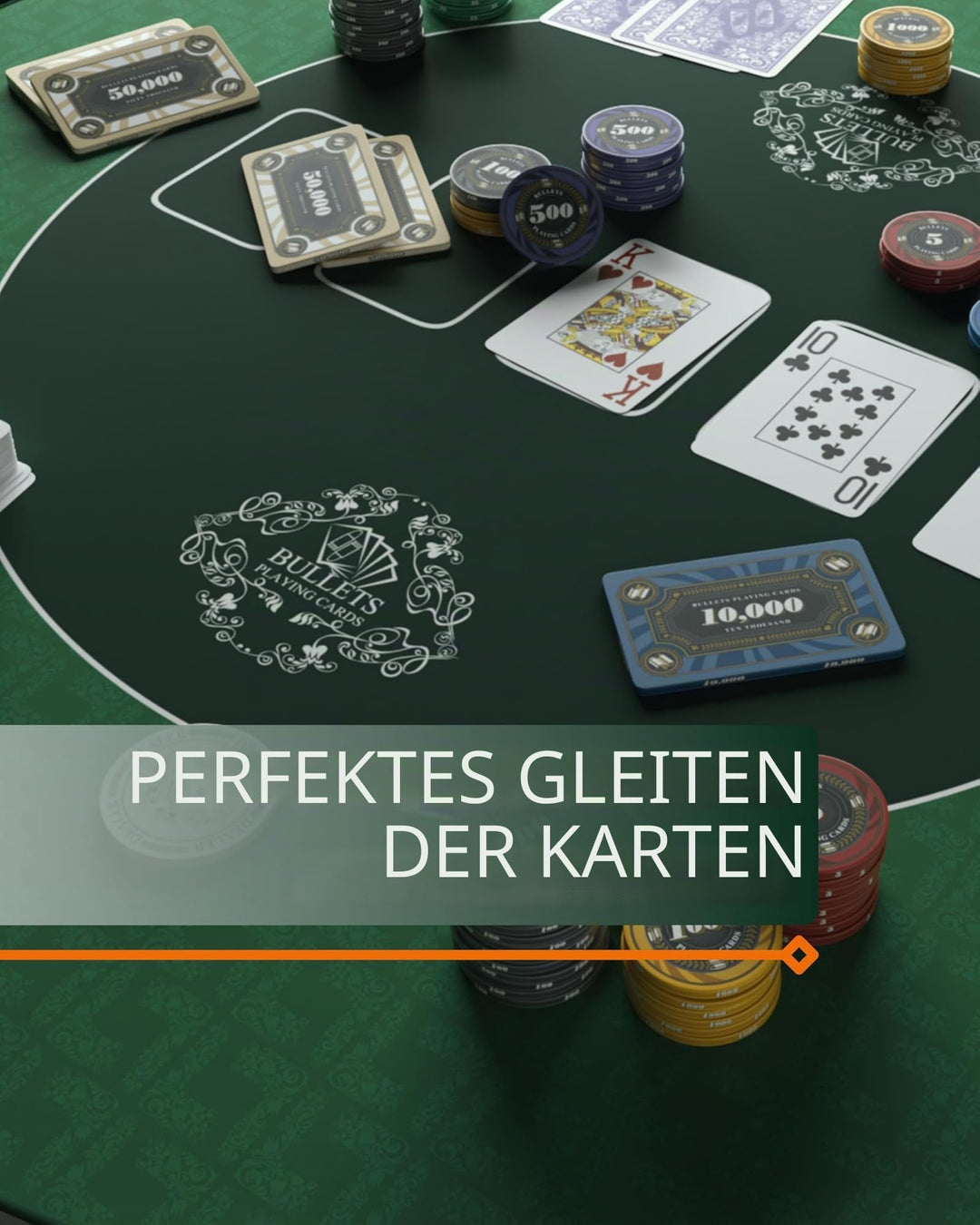 Pokertischauflage 100x60 cm schwarz rutschfest mit Tragetasche - Bild 5