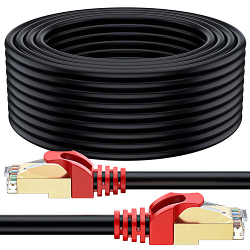 CAT 7 Netzwerkkabel Outdoor 75m SSTP 600MHz UV-beständig Schwarz
