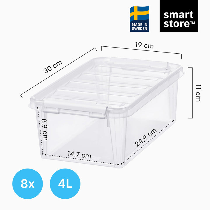 Aufbewahrungsboxen Kunststoff 4 l mit Deckel 8er-Set stapelbar - Bild 2
