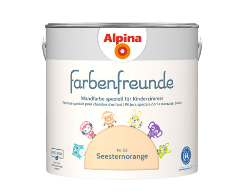 Kinderzimmer-Wandfarbe Seesternorange matt 2,5 L für ca. 20–25 m²