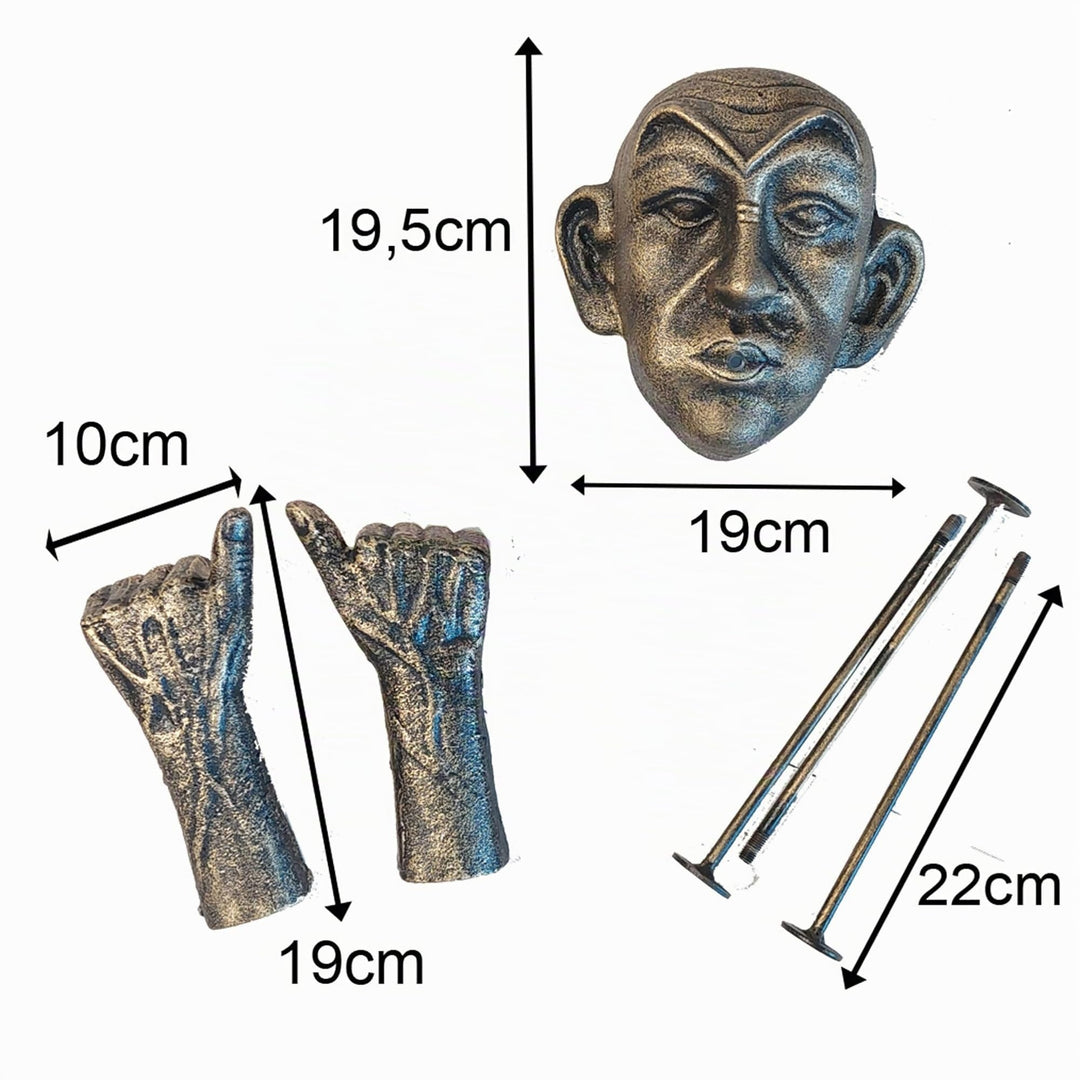 Wasserspeier Gargoyle Gusseisen mit Pumpe 230V für Miniteich - Bild 5