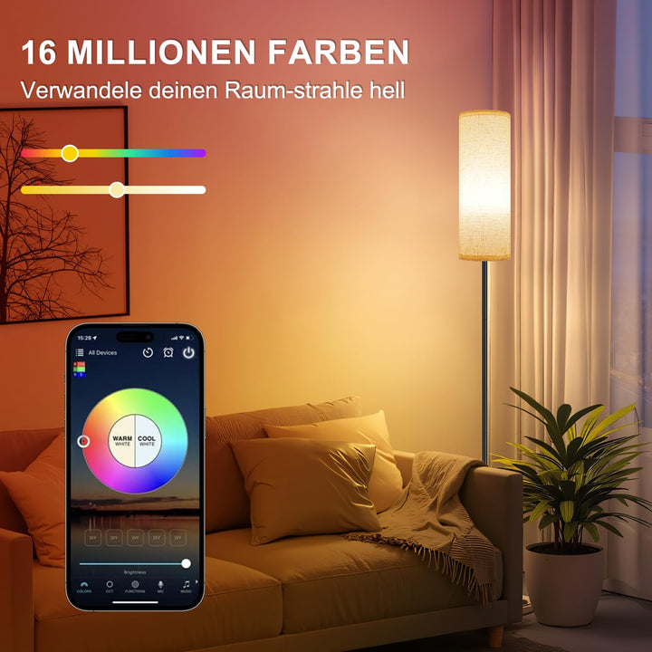 Stehlampe RGB dimmbar mit Fernbedienung App-Steuerung 170cm - Bild 2