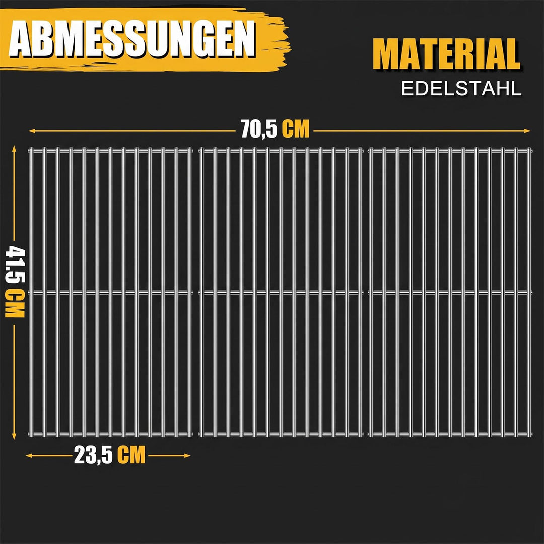 Grillrost Edelstahl 41,5x70,5cm für Gasgrills 3-teilig - Bild 3