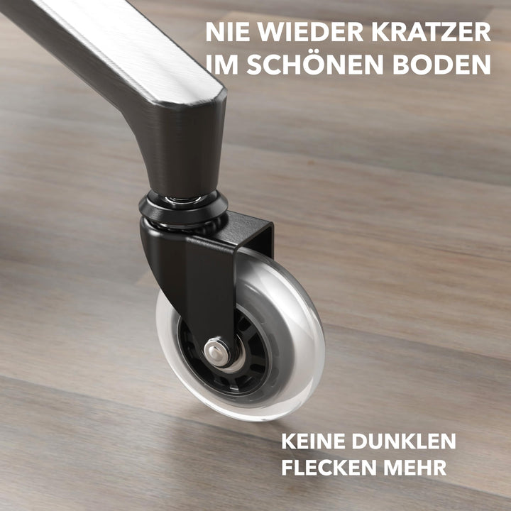 Bürostuhlrollen Hartboden 5er-Set Polyurethan 10x22mm Stift - Bild 2