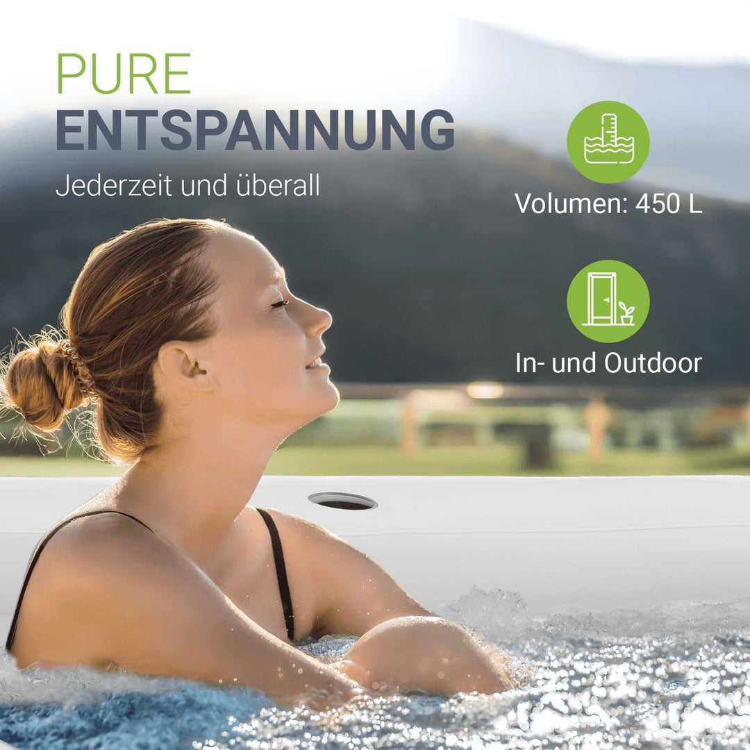 Aufblasbare Badewanne L mit Rückenlehne, Abdeckung &amp; Pumpe - Bild 2