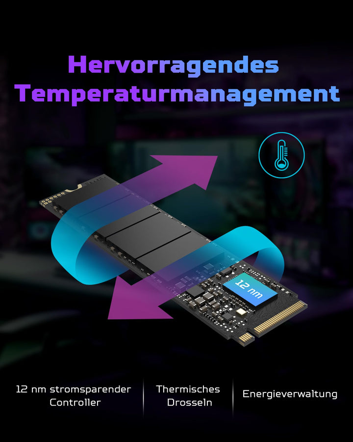 NVMe SSD M.2 2280 1TB PCIe 4.0 mit 7400 MB/s fuer PC, Laptop &amp; PS5 - Bild 3