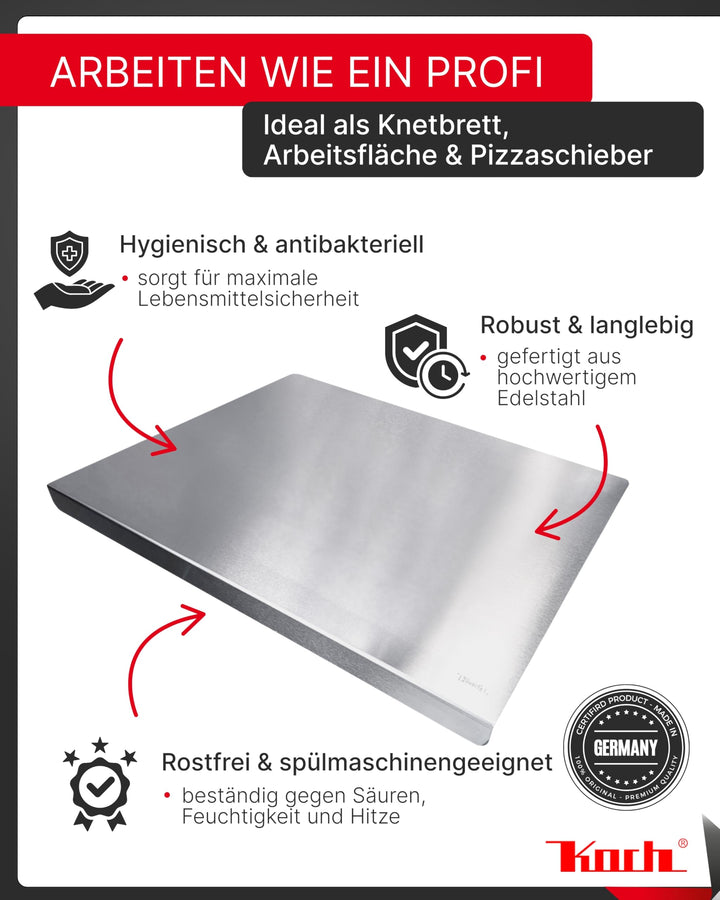 Arbeitsplatte Edelstahl 70x54 cm mit Anschlagkante Schneidebrett - Bild 4