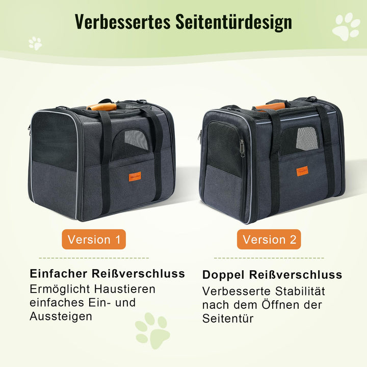 Katzentransportbox Polyester faltbar 43x31x34cm bis 7kg dunkelgrau - Bild 6