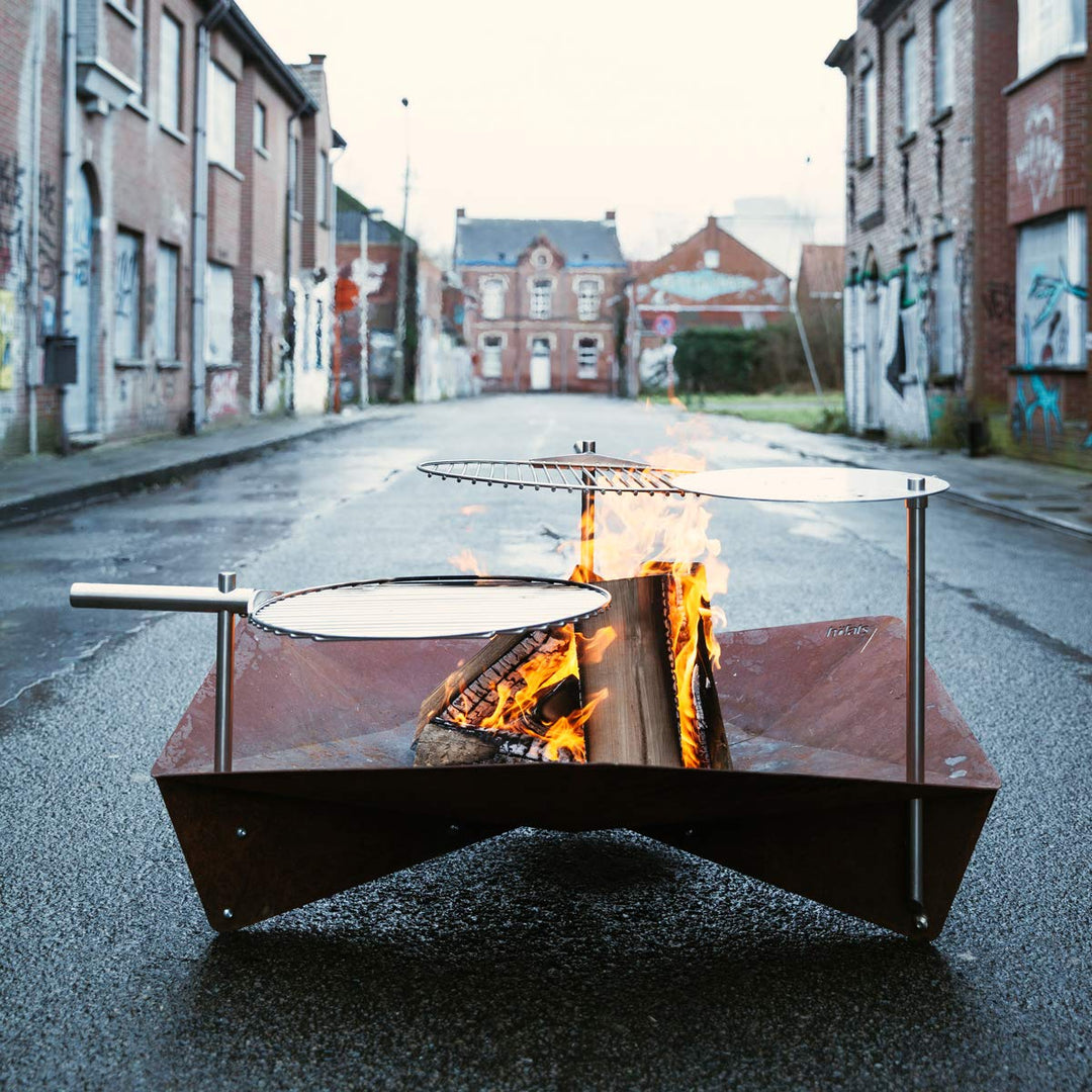 Grillrost rund Ø 45 cm Edelstahl höhenverstellbar schwenkbar für Feuerschale - Bild 7