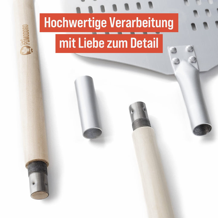 Pizzaschieber perforiert Aluminium mit Buchenholzgriff 124 cm - Bild 4