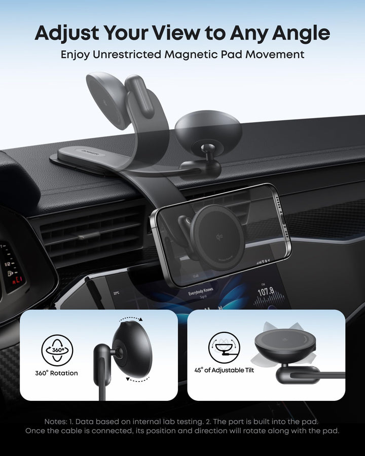 Kabelloses Kfz-Ladegerät Qi2 15W 360° schwenkbar für iPhone 12–16 - Bild 4