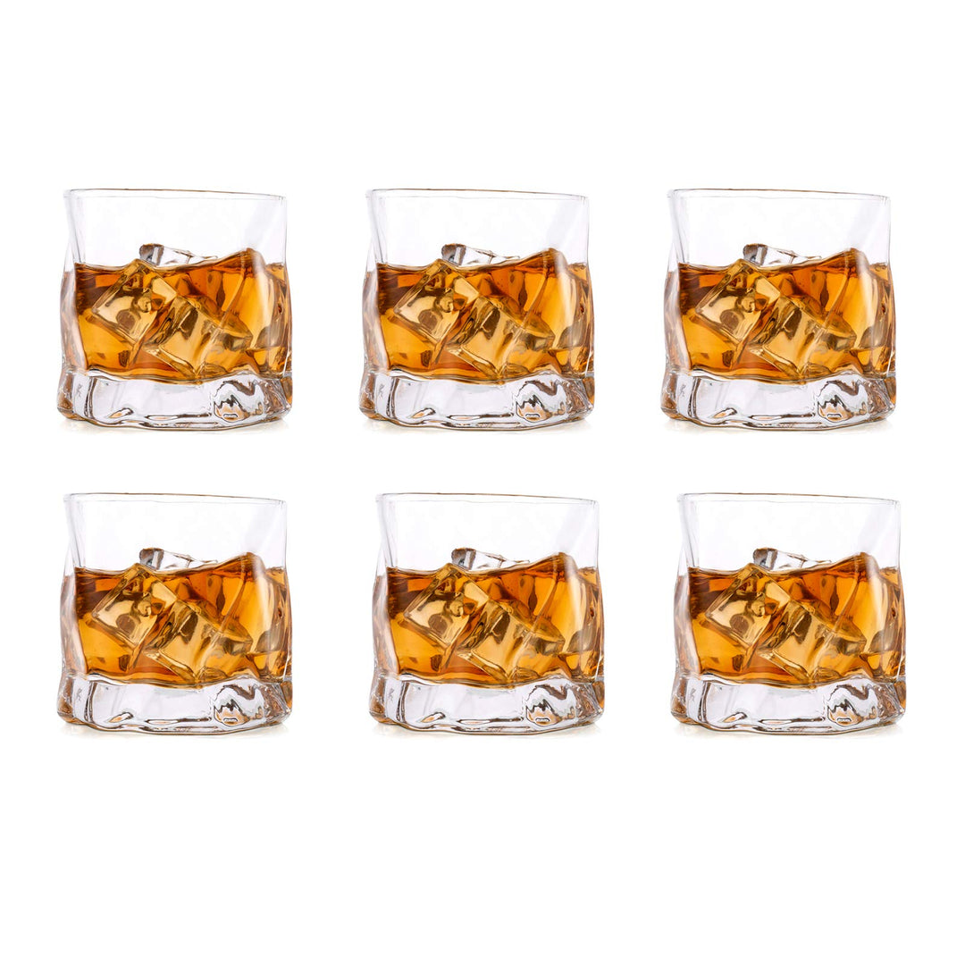 Whiskygläser 6er-Set 250ml mit Rillenstruktur für Bar und Zuhause