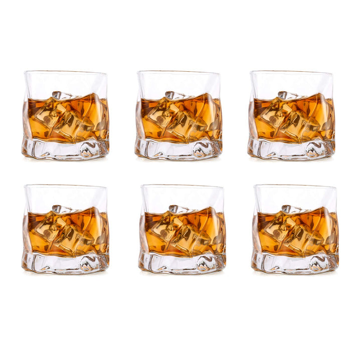 Whiskygläser 6er-Set 250ml mit Rillenstruktur für Bar und Zuhause
