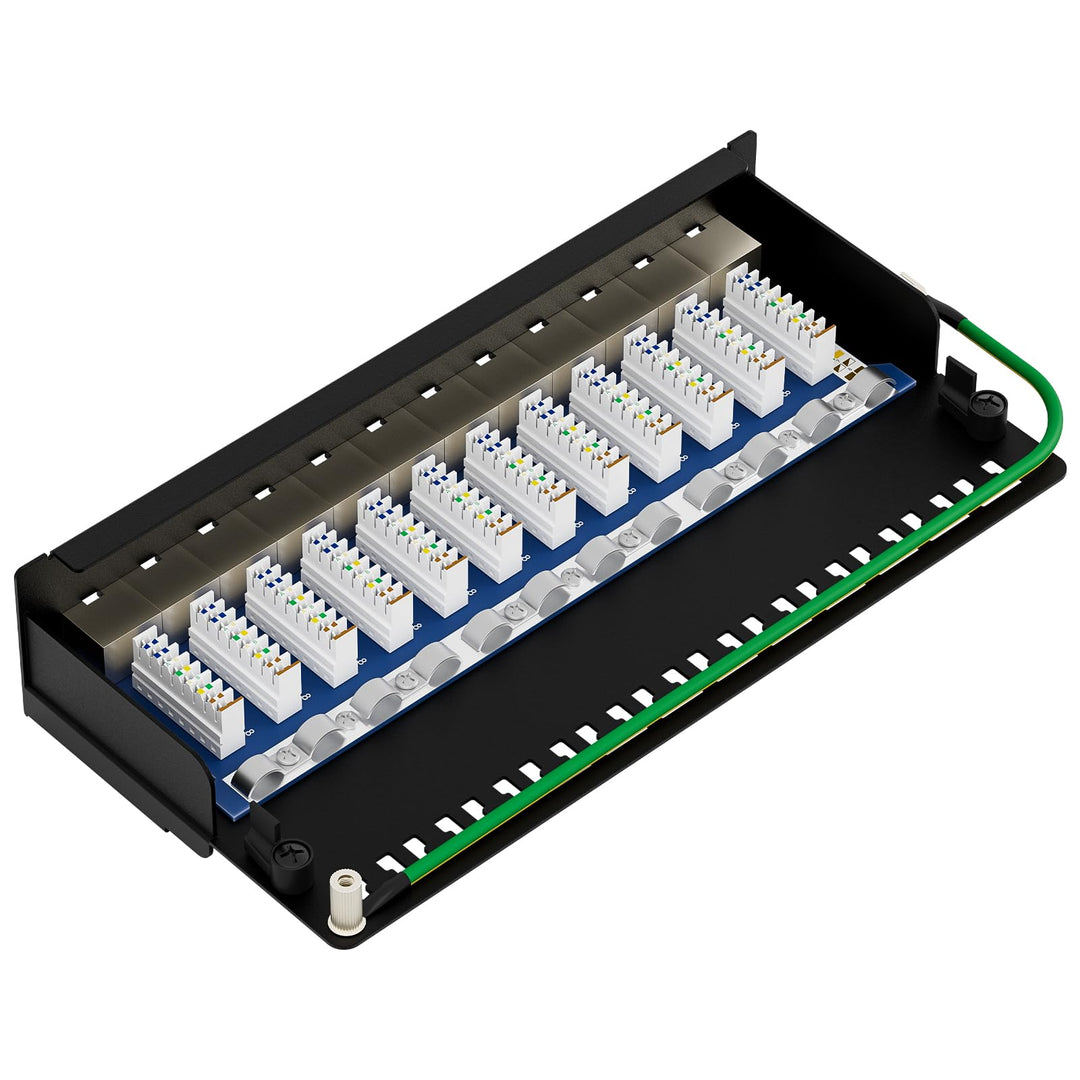 Patchpanel CAT7 12-Port 1HE geschirmt mit LSA+ Schneidklemmen - Bild 3