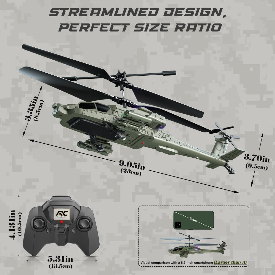 RC Hubschrauber 2.4GHz Military-Design mit 2 Akkus ab 8 Jahre - Bild 7