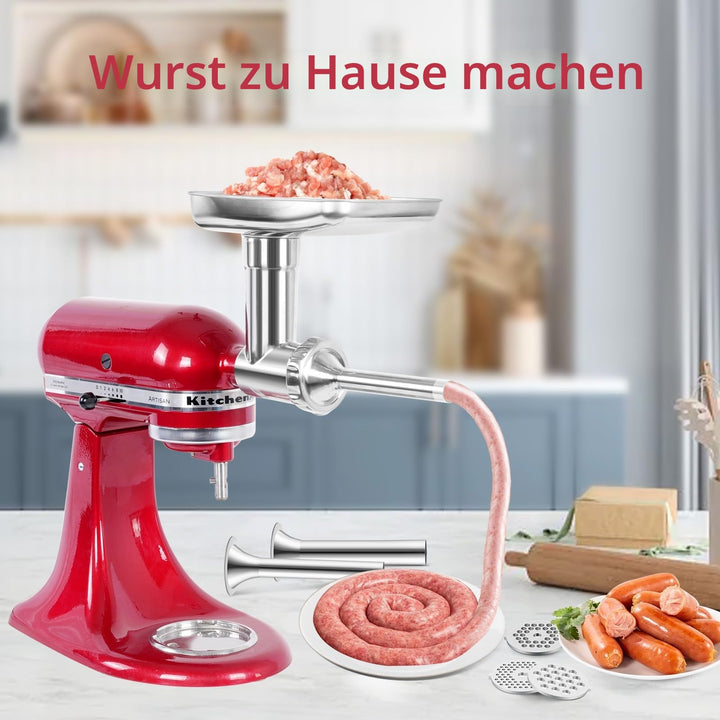 Fleischwolf-Aufsatz Edelstahl für KitchenAid mit 12-teiligem Zubehör - Bild 7