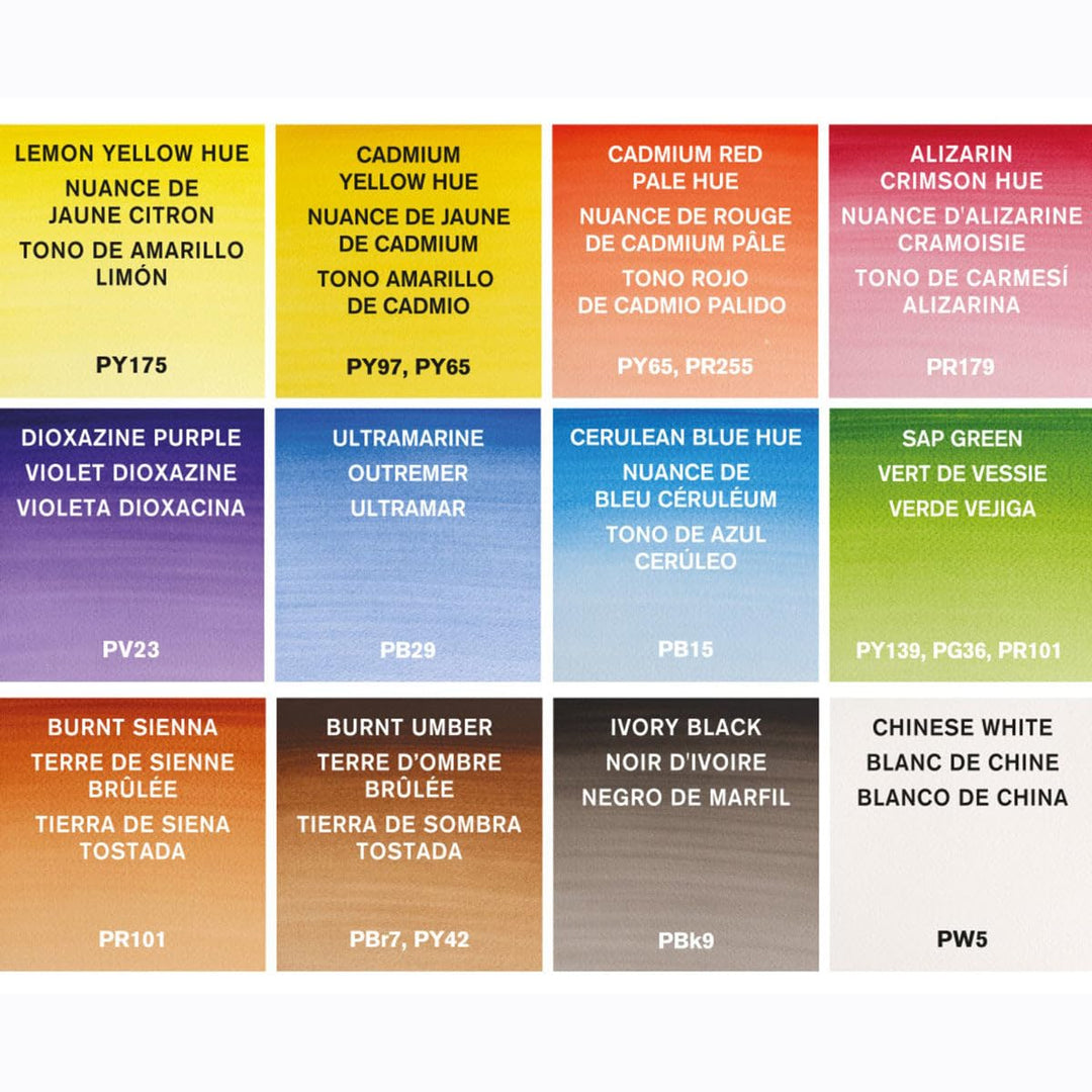 Aquarellfarben Set 12 x 8 ml Tuben, lichtecht, mischbar - Bild 6
