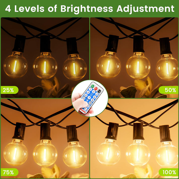 Solar Lichterkette Aussen 30m 40 LED warmweiss dimmbar mit Fernbedienung - Bild 4