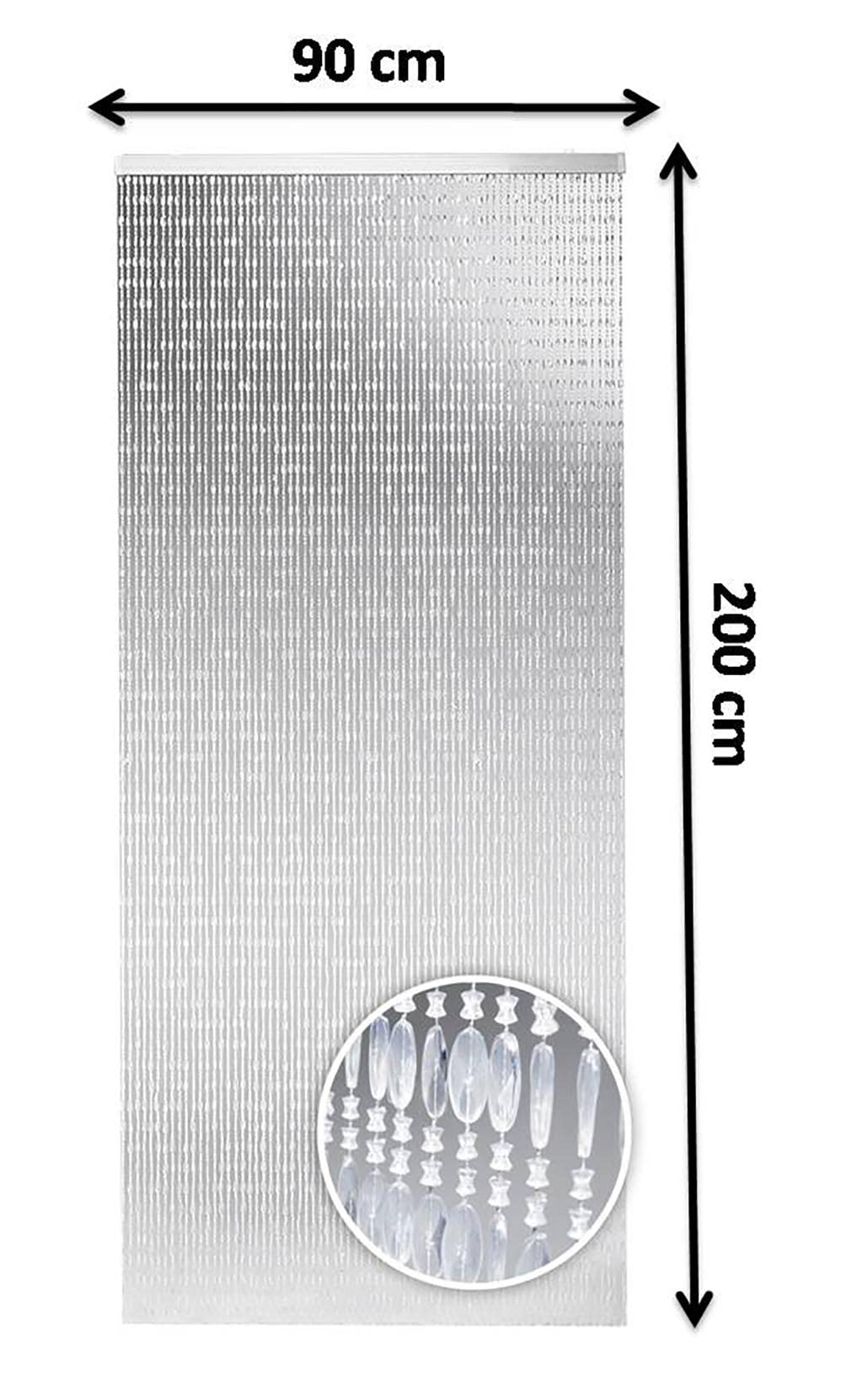 Perlenvorhang Kunststoff transparent 90x200 cm Insekten- und Sichtschutz - Bild 4