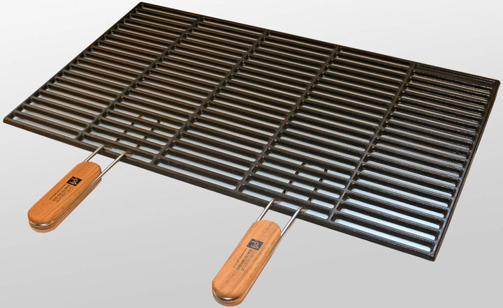 Gusseisen-Grillrost 60x40 cm emailliert mit abnehmbaren Griffen - Bild 4