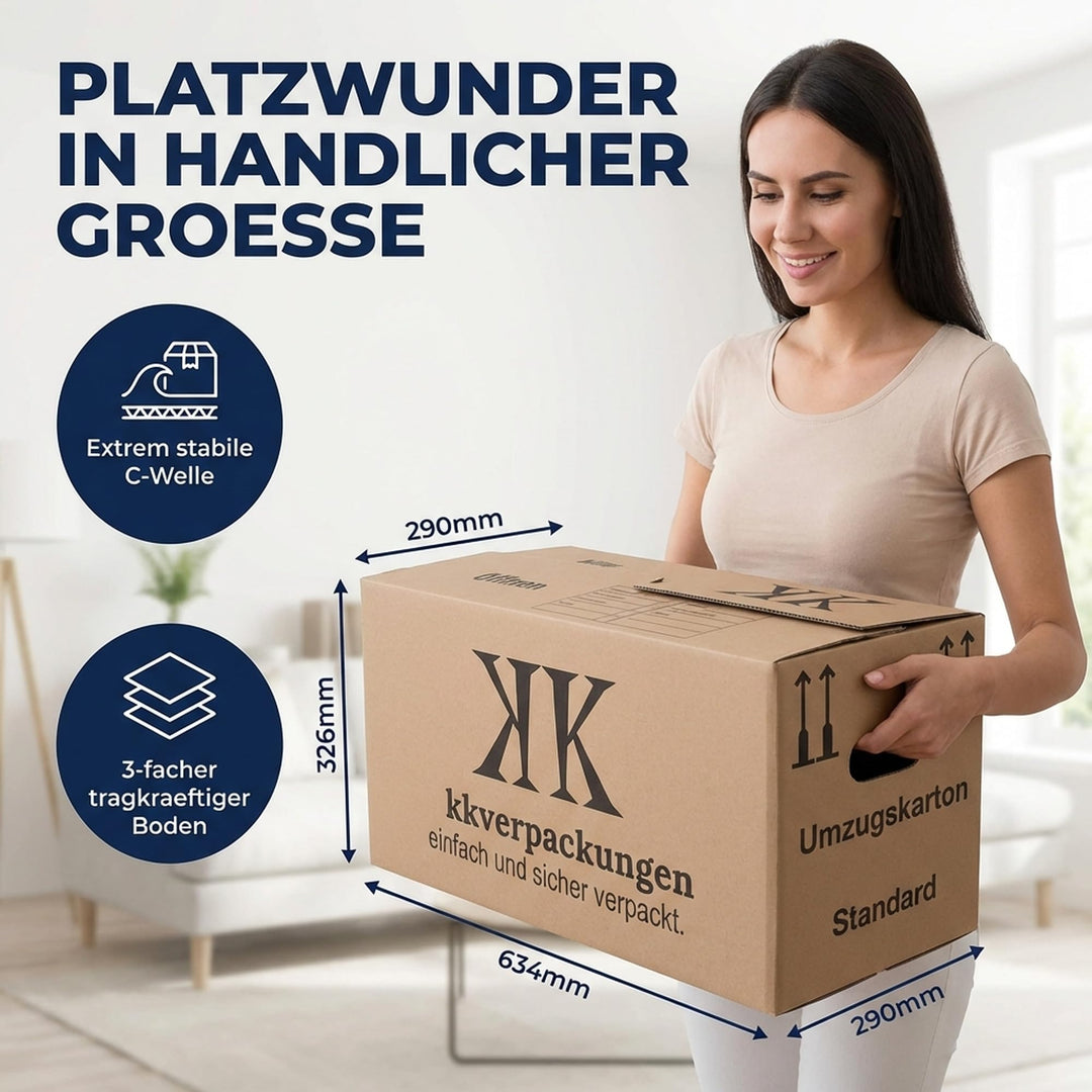 Umzugskarton 65 Liter extra gross mit Griffverstärkung 30er-Set - Bild 4