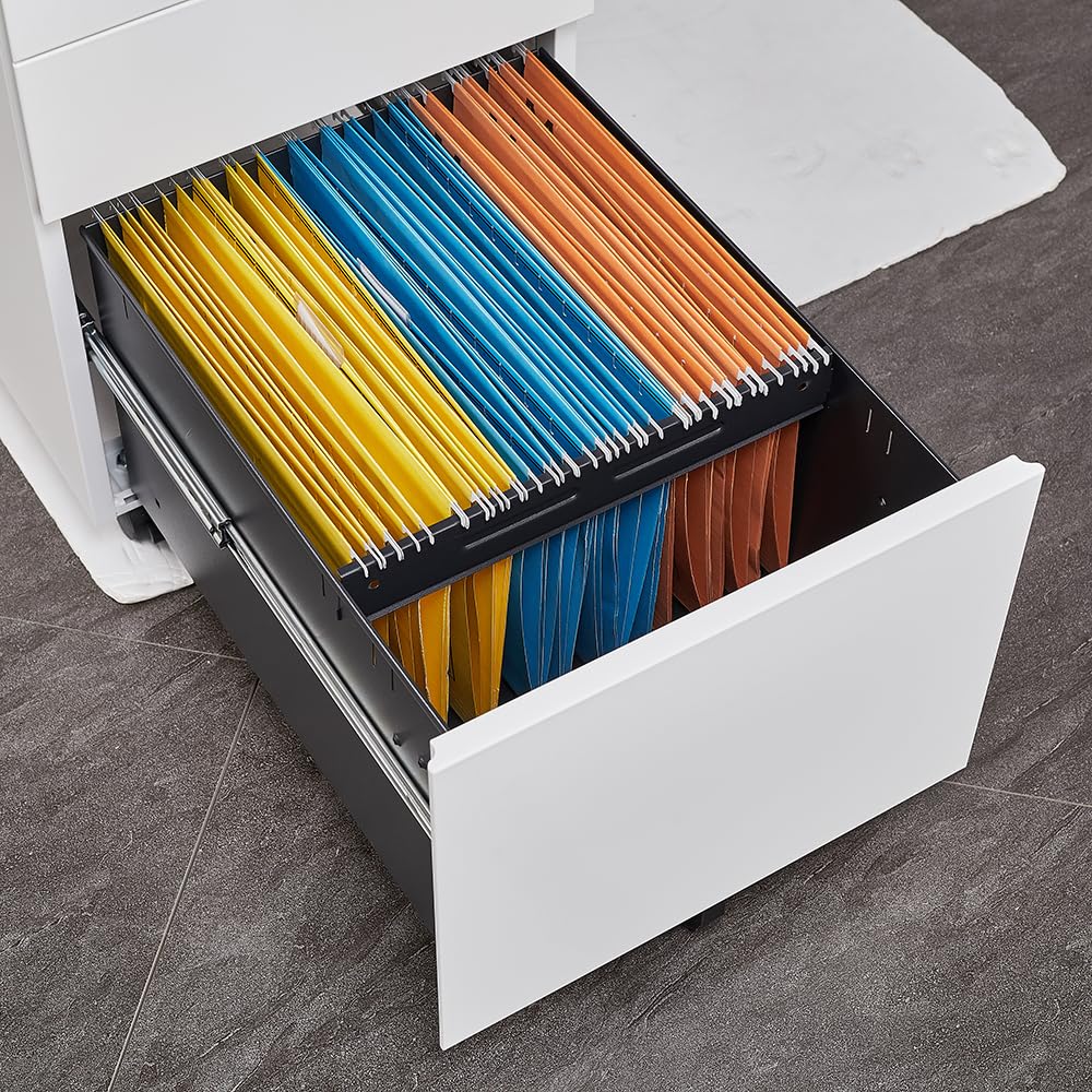 Rollcontainer Stahl 3 Schubladen abschliessbar Büro 39x50x60cm - Bild 9