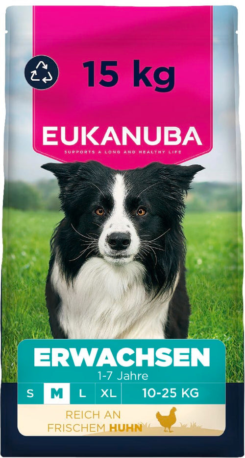 Trockenfutter Huhn für mittelgrosse Hunde 10-25 kg, 15 kg