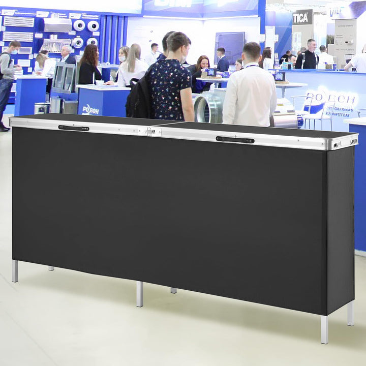Messetheke faltbar Aluminium/MDF 198x38,5x88cm schwarz mit Tuch - Bild 2