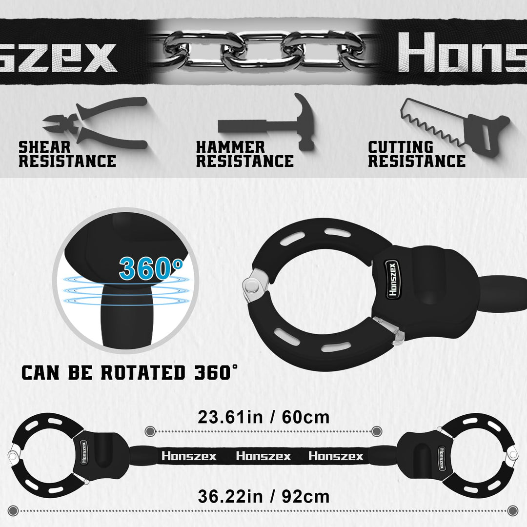 E-Scooter Schloss Set mit Kettenschloss, Tasche &amp; Handyhalterung - Bild 4