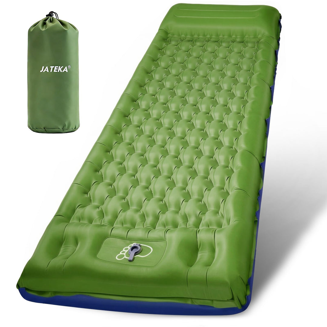 Aufblasbare Isomatte Camping 12 cm dick 200x83 cm mit Kopfkissen