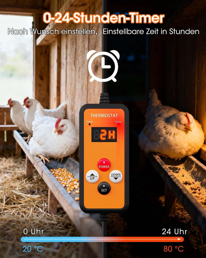 Wärmeplatte Küken 110W 40x30cm höhenverstellbar 5–80°C - Bild 6