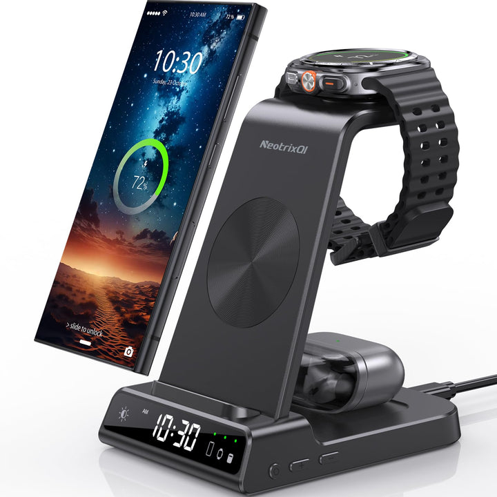 Kabelloses 3-in-1 Ladestation Samsung Galaxy Watch Buds Smartphone