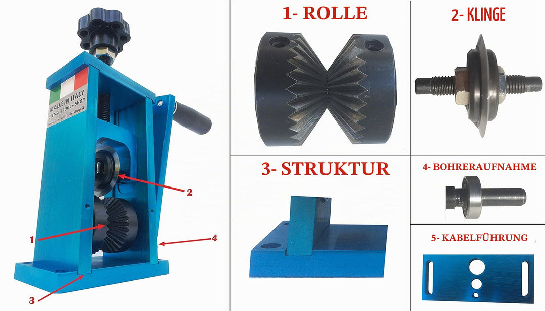 Kabel-Abisoliermaschine manuell/motorisierbar für 1-60 mm Kabel - Bild 6