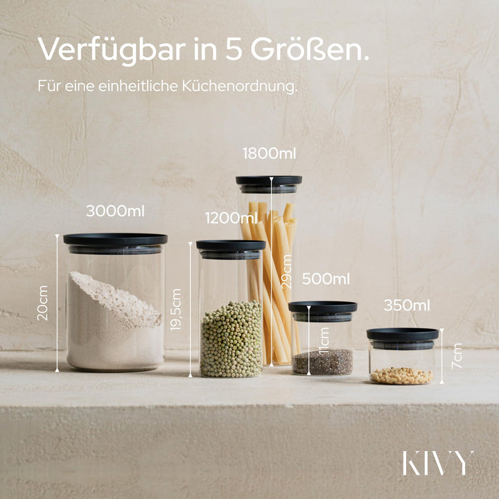 Vorratsgläser Borosilikatglas luftdicht 4x 500ml mit Glasdeckel - Bild 8