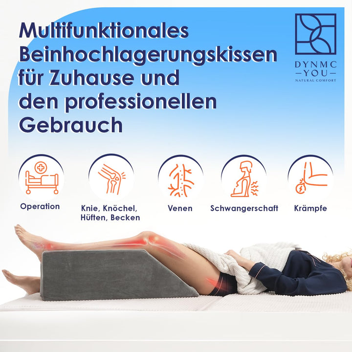 Beinkissen Hochlagerung Keilkissen 68x25x22 cm mit Tragegriff - Bild 2