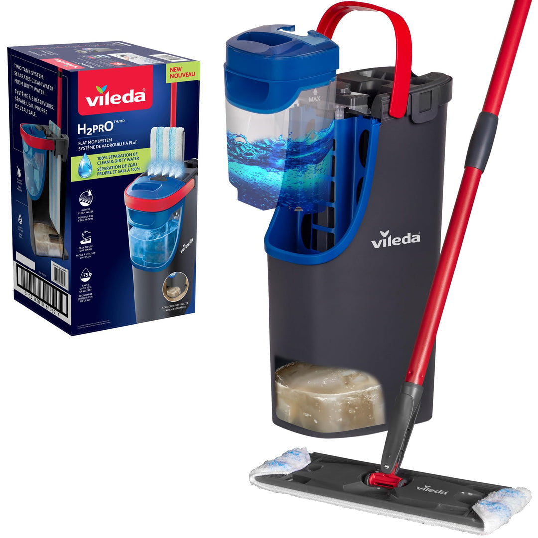 Flachmopp-Set mit Dual-Tank Sauberwasser-Trennung Mikrofaser