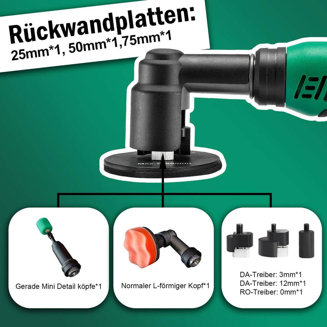 Akku-Poliermaschine Mini 3-in-1 DA&amp;RO 12V für Detailing - Bild 2