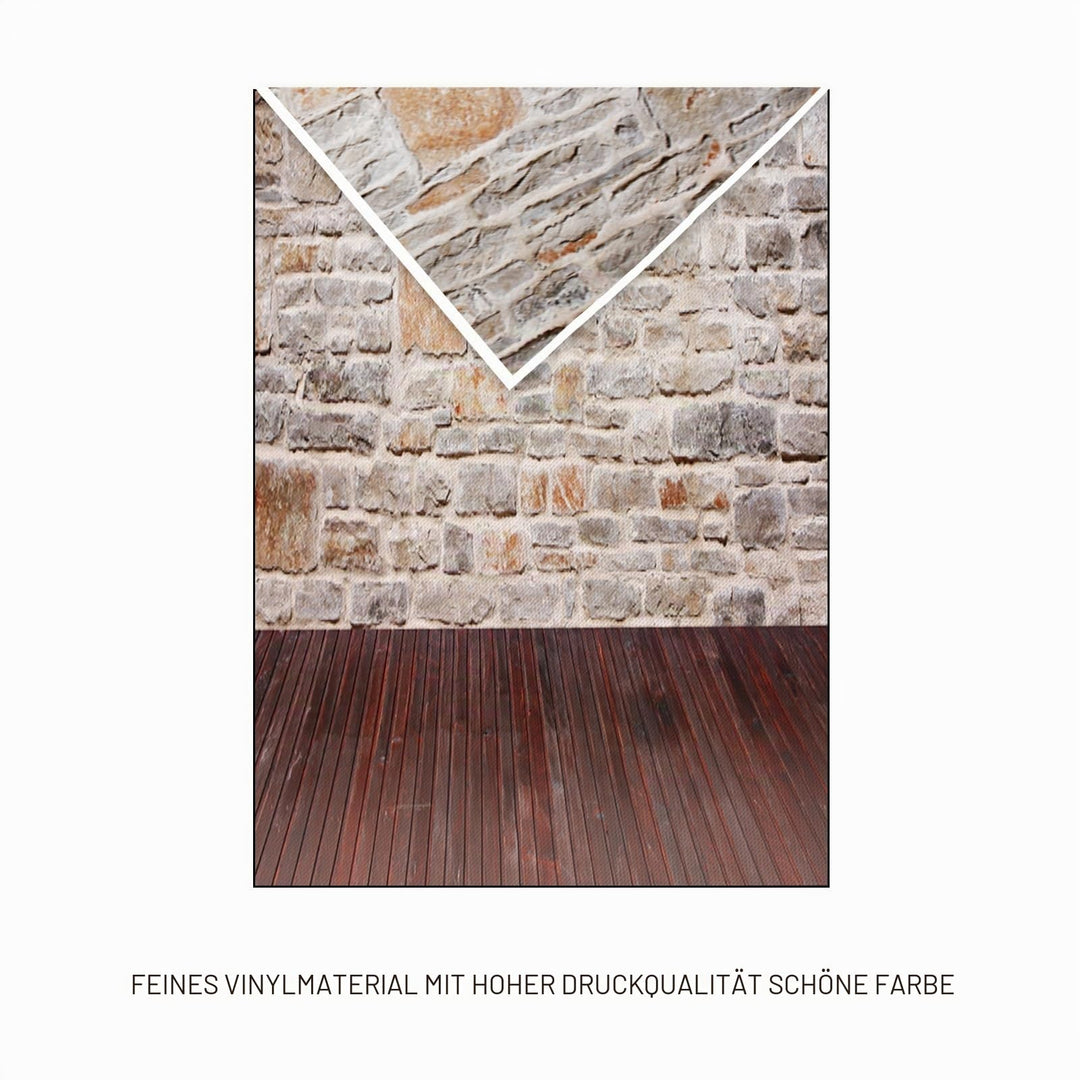 Fotohintergrund Vinyl 3x3m Steinwand Ziegelmauer Holzboden Studio - Bild 3