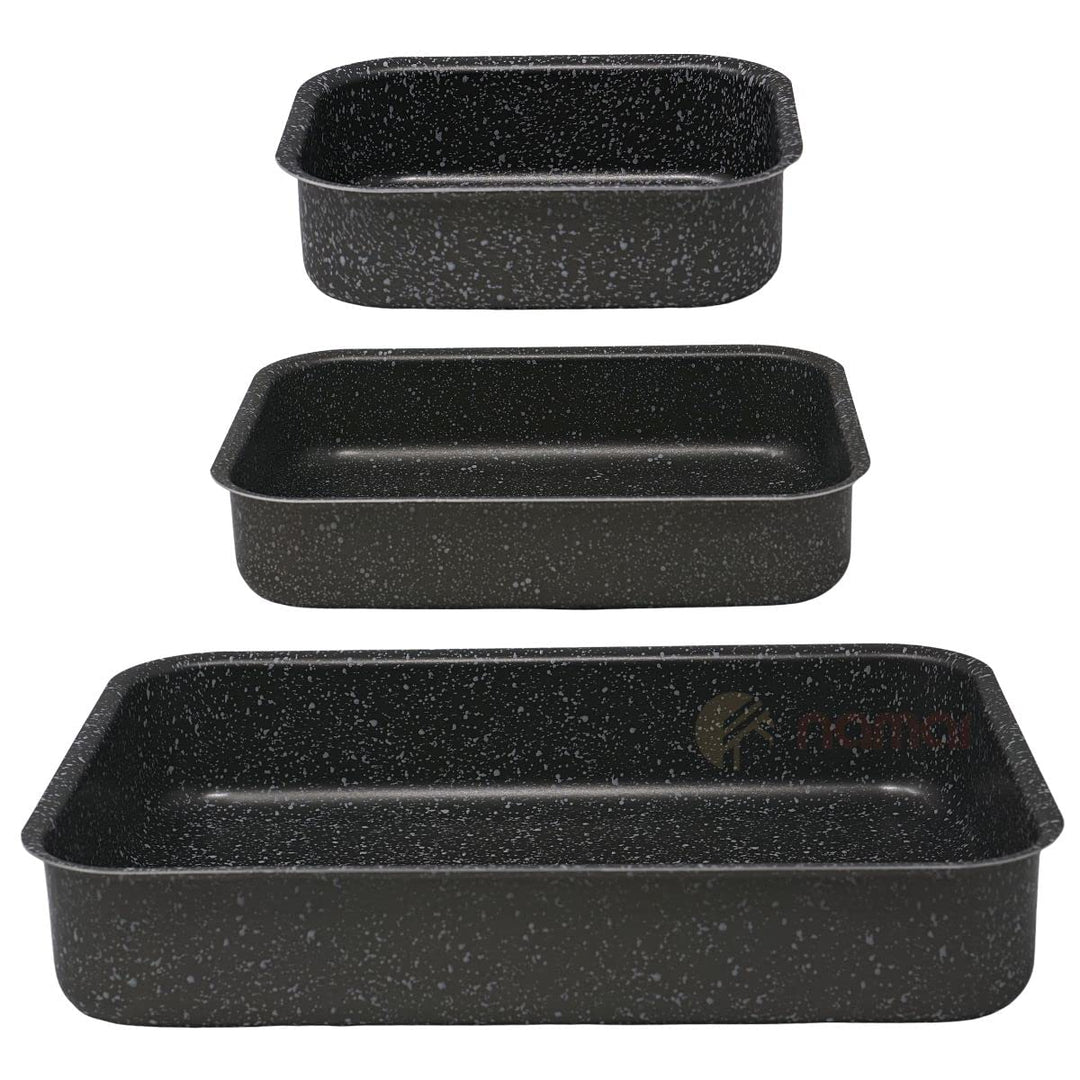 Auflaufform Set 3-teilig Aluminium Antihaft für Lasagne &amp; Aufläufe