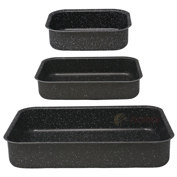 Auflaufform Set 3-teilig Aluminium Antihaft für Lasagne &amp; Aufläufe