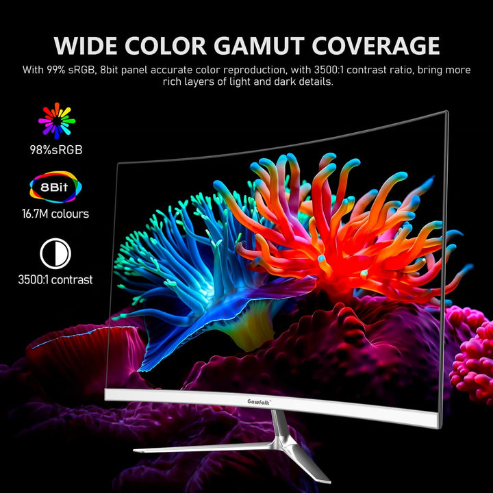 Curved Monitor 24,5 Zoll 120Hz VA-Panel mit Lautsprecher Weiss - Bild 3