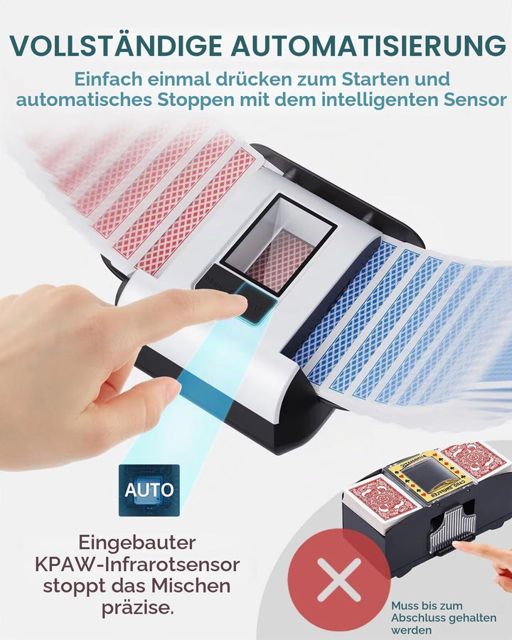 Kartenmischer elektrisch 2-Modi USB-C fuer Poker Bridge Kartenspiele - Bild 4